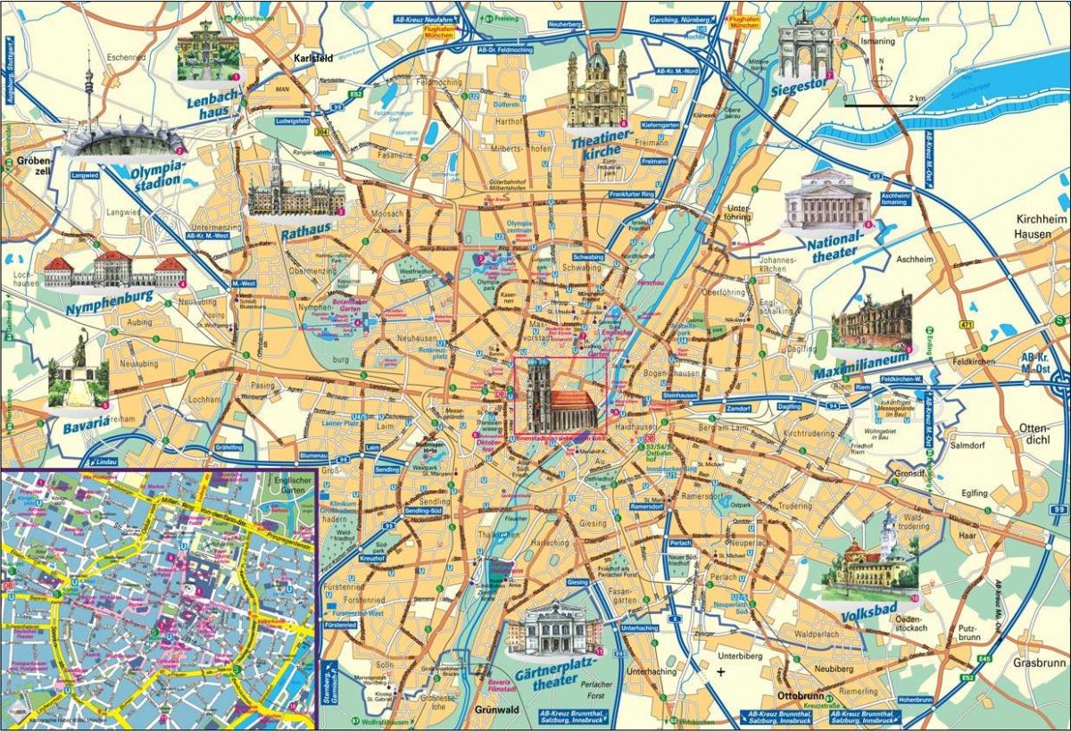 mapa miasta Monachium, Niemcy