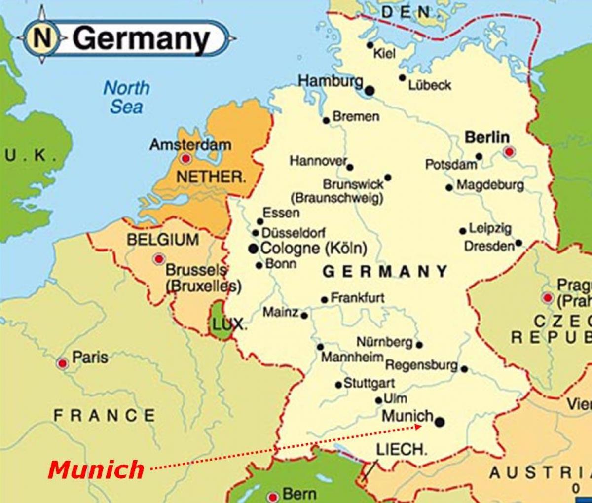 Mapa Europy W Monachium