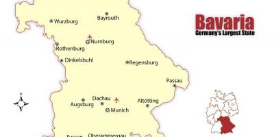 Mapa Niemiec pokazuje Monachium