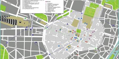 Mapa turystyczna w Monachium atrakcji