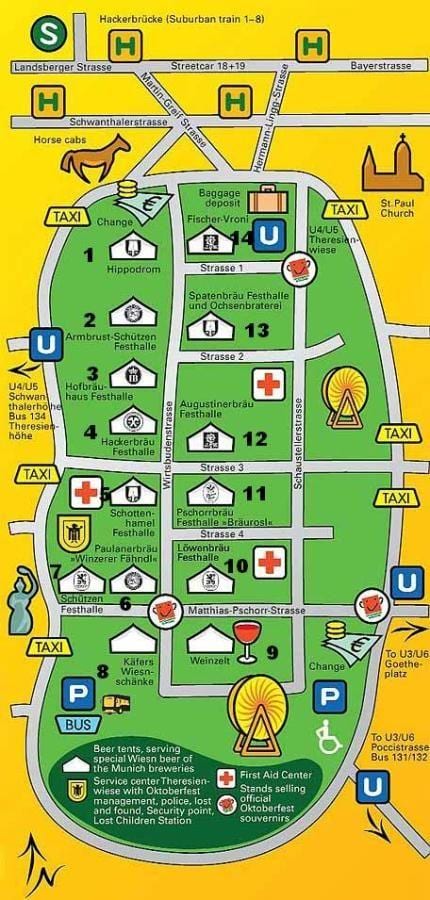 Mapa мюнхенских browarów