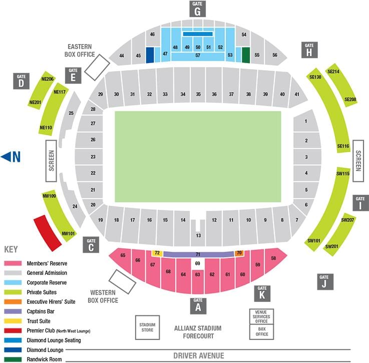 Mapa Allianz Arenie fotel