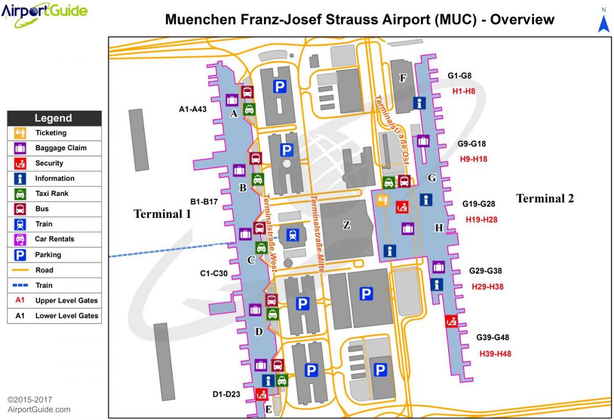 międzynarodowy port lotniczy Monachium mapie