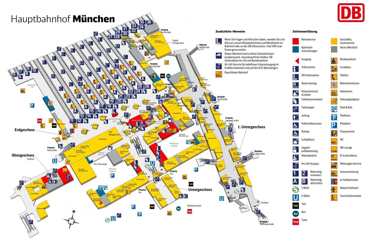 Monachium hbf underground station mapie