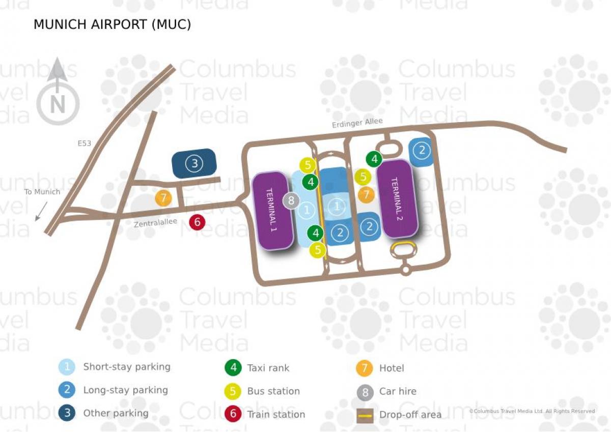 Mapa dworca kolejowego w Monachium lotnisko 