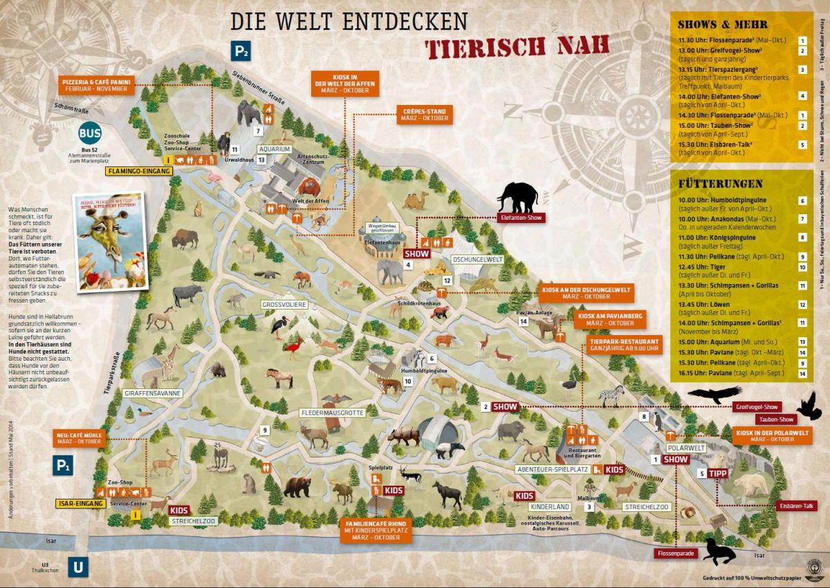 Mapa zoo w Monachium