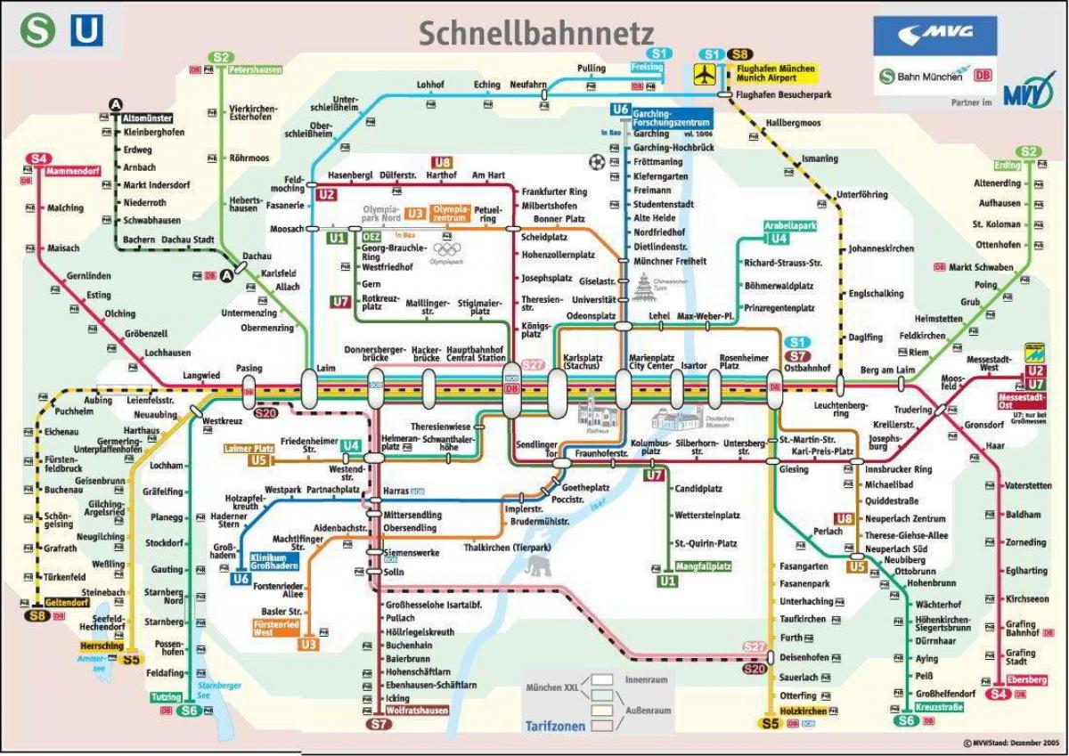 mapa metra w Monachium