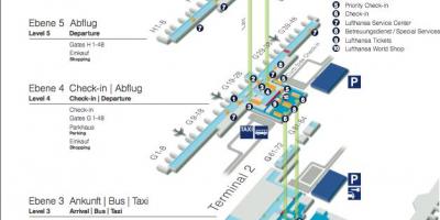 Mapa lotnisko Monachium Lufthansa