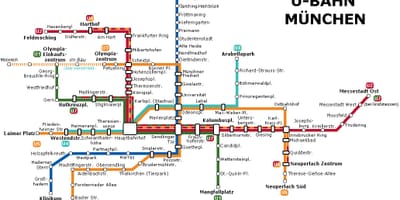 Mapa metra w Monachium