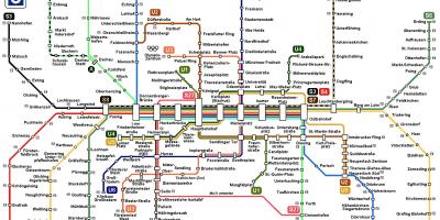 Mapa metra w Monachium, Niemcy
