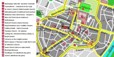 Monachium mapa podróży