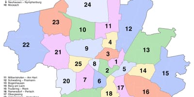 Mapa przedmieść Monachium